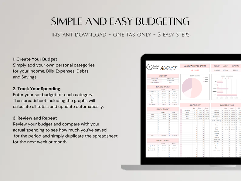 Household Monthly Budget Planner